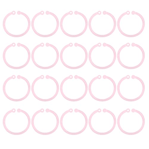 20 Stück Loseblatt-Binder-Ringe, Kunststoff-BinderA-Ringe, Kunststoff-Loseblatt-Ringe, flexible Loseblatt-Buchringe, Ringklammern für Karteikarten, Sammelalben, Wörter, Karten und (Rosa) von Jwthee
