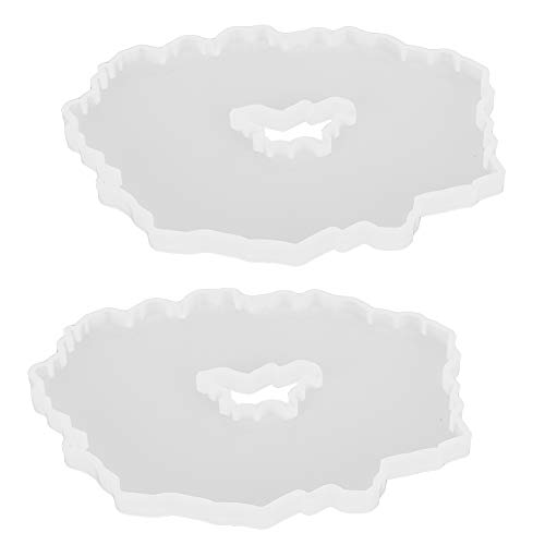 2pcs Coaster Form, Silikonschale Untersetzerform Tiefe Gussschale Basisform Dekorative Kerzenhalterform für Handwerksausstellungen Dekoration (Mold 1) von Jwthee