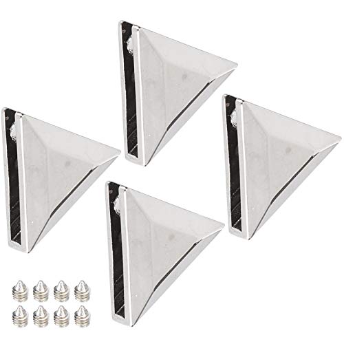 4 Sets Metal Triangles Buttons, Small Button Pins Waist Pants Replacement with Screw Luggage Bag Decoration for Clothing Shoes Accessories (Silver) von Jwthee