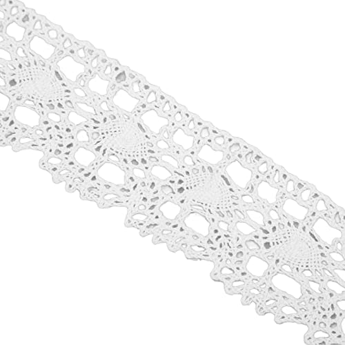 4 cm Breite 10 Yards Spitzenverkleidung, Baumwollnähung Spitzen Häkelband Trimm elegant und dekorativ für Kunsthandwerk für Verpackungsverpackung DIY -Kleidung (White) von Jwthee