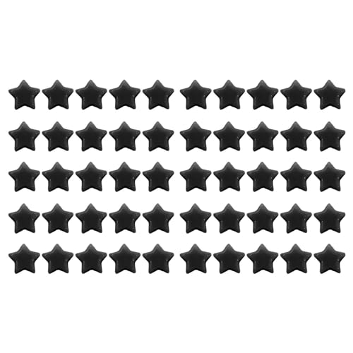50pcs Star Perlen, Bastelperlen mit Löchern süße Acrylstern Lose Beadss Spacer für Bastelschmuck, die Armband Halskette Accessoires machen (Black) von Jwthee