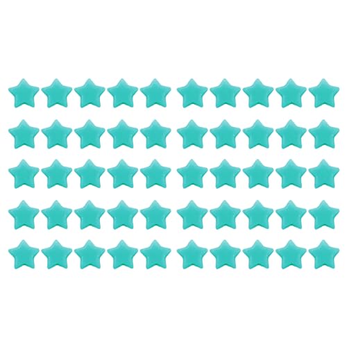 50pcs Star Perlen, Bastelperlen mit Löchern süße Acrylstern Lose Beadss Spacer für Bastelschmuck, die Armband Halskette Accessoires machen (Hole Green) von Jwthee