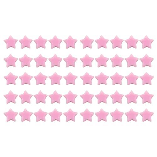 50pcs Star Perlen, Bastelperlen mit Löchern süße Acrylstern Lose Beadss Spacer für Bastelschmuck, die Armband Halskette Accessoires machen (Pink) von Jwthee
