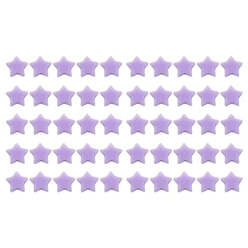 50pcs Star Perlen, Bastelperlen mit Löchern süße Acrylstern Lose Beadss Spacer für Bastelschmuck, die Armband Halskette Accessoires machen (Purple) von Jwthee