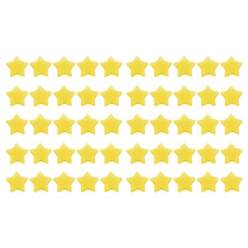 50pcs Star Perlen, Bastelperlen mit Löchern süße Acrylstern Lose Beadss Spacer für Bastelschmuck, die Armband Halskette Accessoires machen (Yellow) von Jwthee