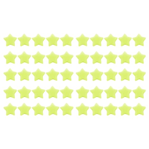 50pcs Star Perlen, Bastelperlen mit Löchern süße Acrylstern Lose Beadss Spacer für Bastelschmuck, die Armband Halskette Accessoires machen (Yellow Green) von Jwthee