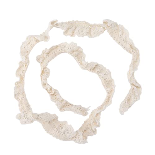Baumwollspitzenband zum Nähen, Vintage Beige Spitzenverkleidung für Handwerk 20 Yards 2 cm breit für die Brauthochzeit Dekoration Weihnachtspaket DIY Nähen von Jwthee