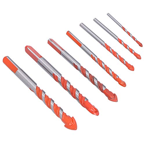 Bohrer-Set für Glas, Ziegel, Zement, Holz, Fliesen, Beton, Bohrer-Set für Beton, Stein, Keramikfliesen, Glasbohren (7pcs) von Jwthee