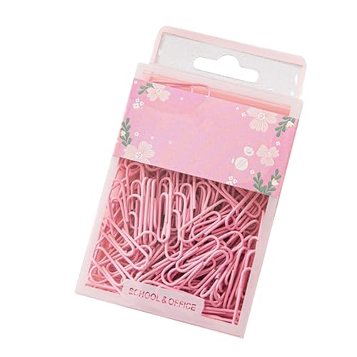 Büroklammern in Macaron-Farben, 70 Stück, 50 mm, 5,1 cm, wiederverwendbare Jumbo-Büroklammern für Arbeit, Büro, Schule und den persönlichen Gebrauch (Pink) von Jwthee