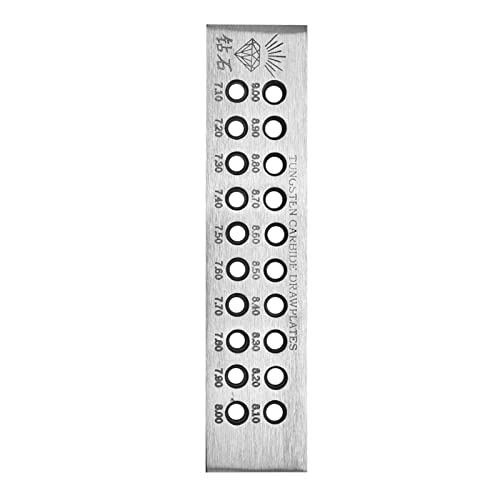 Drahtentzüfungsplatte, Carbide Stahlschmuck herstellen Werkzeuge tragbare runde Löcher Drahtschild für Schmuckherstellung (Circle 7.1-9.00) von Jwthee