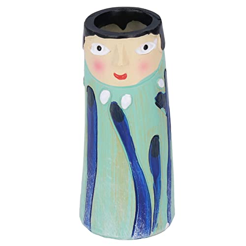 Frühlingsfamilienknospen Vasen, niedliche Gesicht Jardiniere, Harzschmuckbehälter, Blumenhalterhandwerk Topf, böhmische Familie Vase Ornament, personalisierte Tischdekoration (Kleine Vase 01) von Jwthee