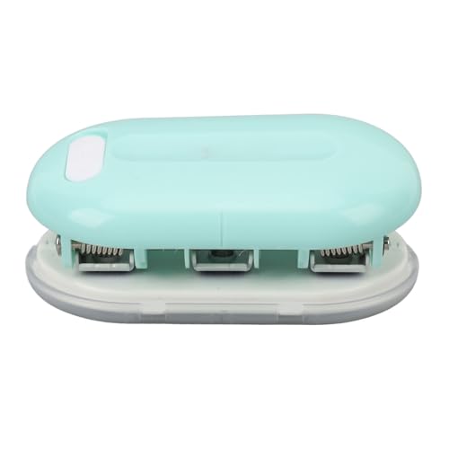 Hole Punch, tragbarer 3 Loch Puncher Mini Handheld Scrapbook Tool für Zuhause, Büro, zurück in die Schulmaterial, Papierhandwerk (Grün) von Jwthee