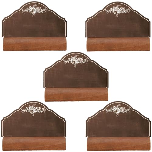 Jwthee Holzständer für Karton, 5 Stück Hochzeits-Tischnummernhalter, Fotohalter, Fotoständer, Namens-Tischkartenhalter für Event-Dekoration, Visitenkarte (Dunkle Farbe) von Jwthee