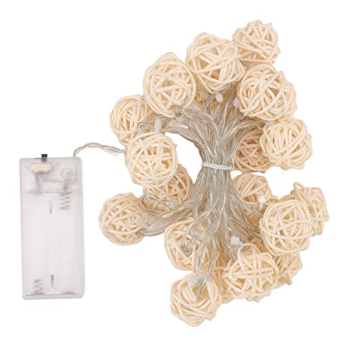 Jwthee Rattan-Kugel-Lichterkette mit 20 LED-Glühbirnen, 9,8 Fuß lange Rattan-Kugel-Laternen-Lichterkette, batteriebetriebene Lichterkette für drinnen und draußen, Terrasse, Garten, Jwthee Rattan-Kugel-Lichterkette mit 20 LED-Glühbirnen, 9,8 Fuß lange Rattan-Kugel-Laternen-Lichterkette, batteriebetriebene Lichterkette für drinnen und draußen, Terrasse, Garten, von Jwthee