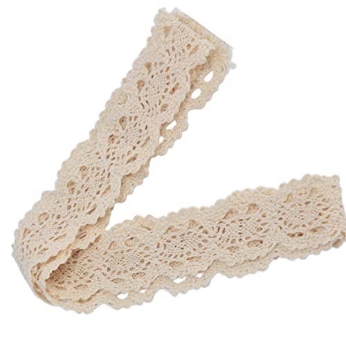 Spitzenbänder, 10 Yards Vintage Häkelspitze elegant Beige Trimmband zusätzlich breites Stickereien für das Nähen von Handwerksvorräten von Jwthee