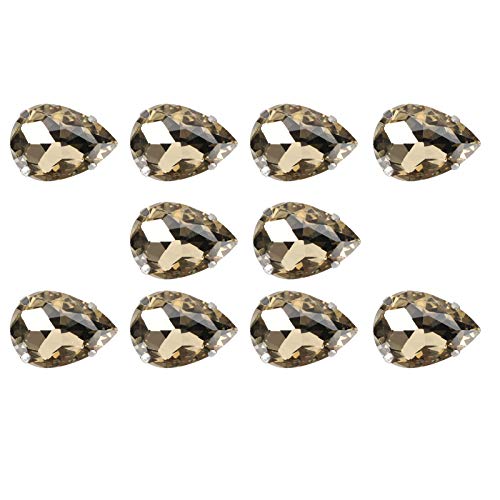 Strasssteine zum Aufnähen, flache Rückseite, glänzende Knöpfe, Basteln, Verzierungen, Edelsteine, zum Aufnähen oder Aufkleben von Edelsteinen (18 x 19 mm, hellbraun, tropfenförmiger Glaskrallenbohrer Strasssteine zum Aufnähen, flache Rückseite, glänzende Knöpfe, Basteln, Verzierungen, Edelsteine, zum Aufnähen oder Aufkleben von Edelsteinen (18 x 19 mm, hellbraun, tropfenförmiger Glaskrallenbohrer von Jwthee