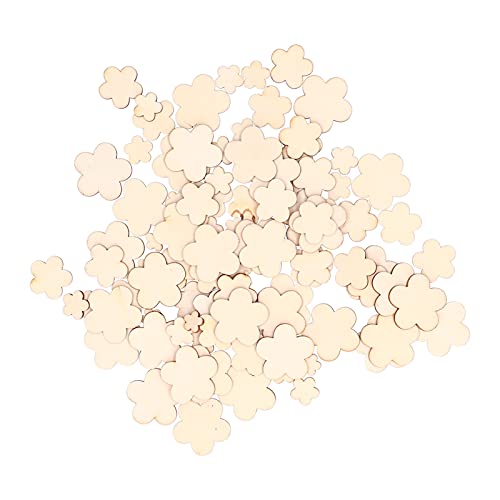 Wood Chip,100 Pcs Plum Bossom Wood Cutouts Ornaments, Unfinished Lasers Cut Flower Wooden Paint Crafts for Greeting Card Scrapbook Decor von Jwthee