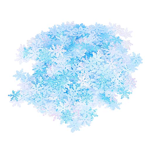 1 Pack Schneeflocken Konfetti Dekoration Weihnachten nicht geschwächtes Stoff blau weiß ab gemischte Farbe 15mm von Jxngery