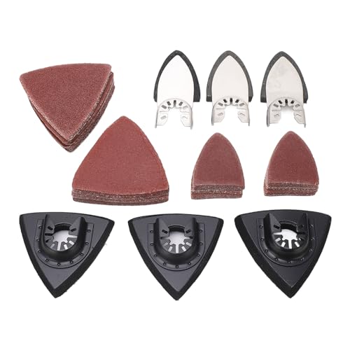 106pcs oszillierende Werkzeugschleifpolster Kit Metall Fingerdreieck Schleifpad Multitool Sandpapierblatt für Holzmetall -Gipsflächen tragbare Größe von Jxngery