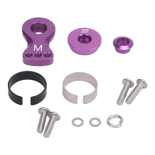 25t Servo Sparer Einstellen Sie Aluminiumlegierung Universal Servo Armersatz Ersatz hohe Genauigkeit Steuerungsgetriebe RC -Autos M 29,5 mm Länge (Lila) von Jxngery