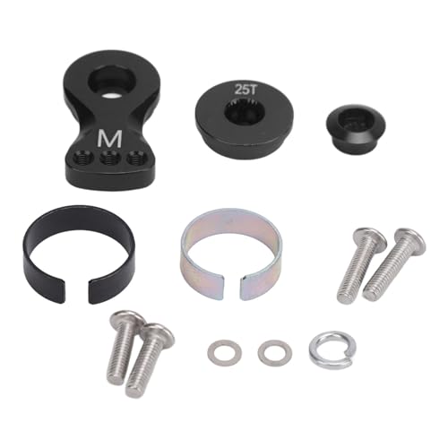 25t Servo Sparer Einstellen Sie Aluminiumlegierung Universal Servo Armersatz Ersatz hohe Genauigkeit Steuerungsgetriebe RC -Autos M 29,5 mm Länge (Schwarz) von Jxngery