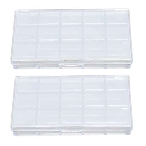 Jxngery Transparenter Farbkasten mit 15 Fächern, Malpigmentkasten aus Kunststoff, tragbare, auslaufsichere Aquarellpaletten für Künstler, Studenten, Kinder (Transparent) von Jxngery