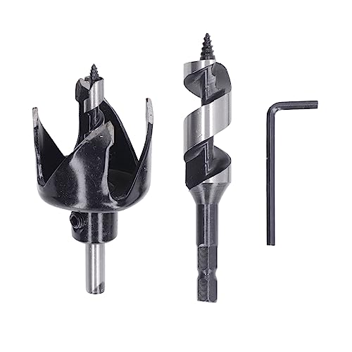 Kugellochsäge Set 4 Stecker Holzbearbeitungsbohrer Bit Reamer Auger -Bits für Holzplastikputzbrett von Jxngery
