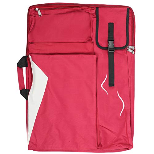 Malen -Rucksack -Skizzebrett 4K Multifunktionelle Kunst wasserdichte Leinwandbeutel (Rot) von Jxngery