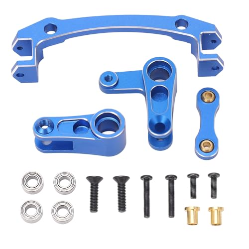 RC Lenkung Bellcrank Servo Sparer Aluminiumlegierung verbesserte Performance Lenkung Bell Kurbel für arrma 1/8 Mojave 4x4 4S BLX RC Car (Blau) von Jxngery