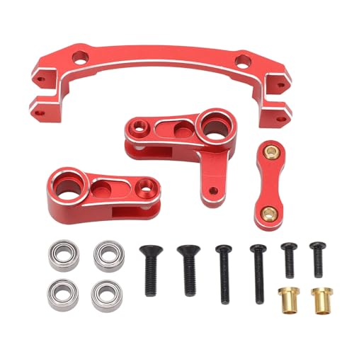 RC Lenkung Bellcrank Servo Sparer Aluminiumlegierung verbesserte Performance Lenkung Bell Kurbel für arrma 1/8 Mojave 4x4 4S BLX RC Car (Rot) von Jxngery