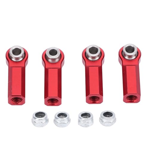 RC Link -Stange Endlegungs -Kugelgelenk Hochfestigkeit 4 Stcs M4 Faden CW 7mm für 1/10 Modellauto (Rot) von Jxngery