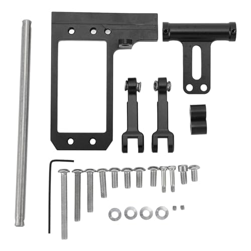 RC Servo Mount Pull Rod Kit Aluminiumlegierung Lenkung Lenkstange Set für VP F10 1/10 RC -Autos Schwarz für Autoenthusiasten geeignet von Jxngery
