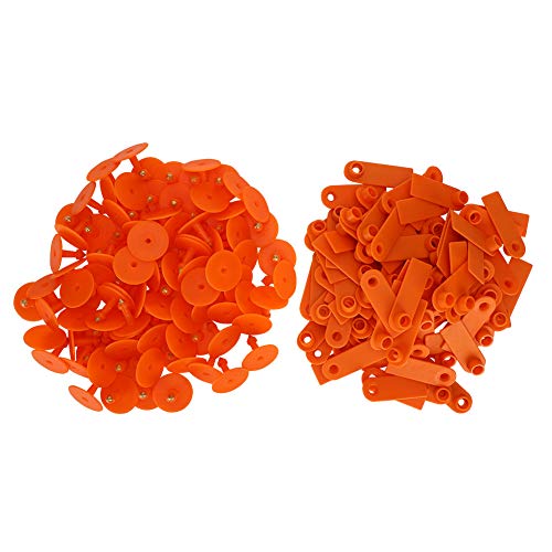 Tier -Ohr -Tag -Identifikation Anti verlorenes Nicht -giftiger Marker -Accessoire für Bauernviehschaf Schweine Orange 100pcs von Jxngery