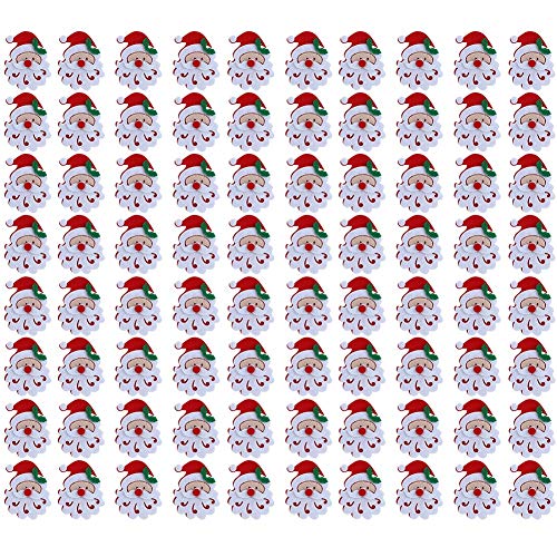 Weihnachtsstoff Patch DIY Frohe Weihnachten Ornament Snowflake Muster Weihnachten Accessoires 20pcs/Tasche (Doppeler Santa Claus Head) von Jxngery