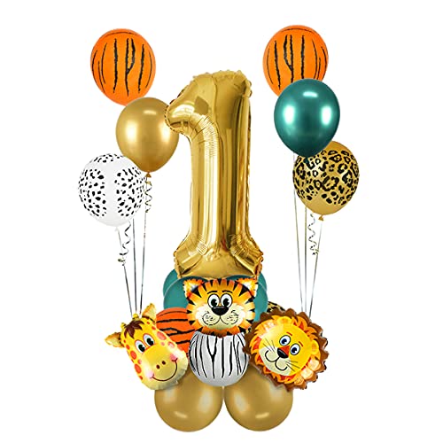 Jxuzh 1.Dschungel Geburtstag Dekoration Set Junge Dschungel Deko Luftballons 1 Jahre Kindergeburtstag Deko 1. geburtstag junge Kindergarten Safari Party geburtstagsdeko safari Urwald Party Geburtstag von Jxuzh