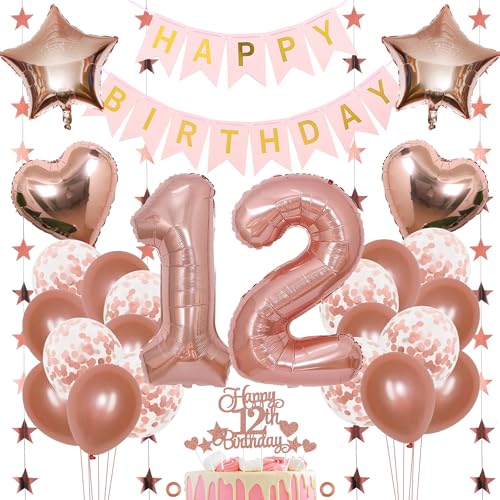 Jxuzh 12. Geburtstag Dekoration Mädchen Deko 12. Geburtstag Mädchen Luftballon 12. Geburtstag Rosegold Geburtstagsdeko 12 Rosegold Happy Birthday 12 Geburtstag Deko 12 Jahr Geburtstag Mädchen 33pcs Jxuzh 12. Geburtstag Dekoration Mädchen Deko 12. Geburtstag Mädchen Luftballon 12. Geburtstag Rosegold Geburtstagsdeko 12 Rosegold Happy Birthday 12 Geburtstag Deko 12 Jahr Geburtstag Mädchen 33pcs von Jxuzh