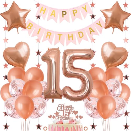 Jxuzh 15. Geburtstag Dekoration Mädchen Deko 15. Geburtstag Mädchen Luftballon 15. Geburtstag Rosegold Geburtstagsdeko 15 Rosegold Happy Birthday 15 Geburtstag Deko 15 Jahr Geburtstag Mädchen 33pcs Jxuzh 15. Geburtstag Dekoration Mädchen Deko 15. Geburtstag Mädchen Luftballon 15. Geburtstag Rosegold Geburtstagsdeko 15 Rosegold Happy Birthday 15 Geburtstag Deko 15 Jahr Geburtstag Mädchen 33pcs von Jxuzh