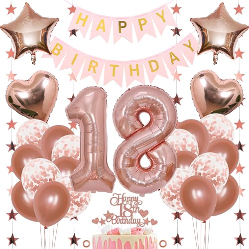 Jxuzh 18. Geburtstag Dekoration Mädchen Deko 18. Geburtstag Mädchen Luftballon 18. Geburtstag Rosegold Geburtstagsdeko 18 Rosegold Happy Birthday 18 Geburtstag Deko 18 Jahr Geburtstag Mädchen 33pcs Jxuzh 18. Geburtstag Dekoration Mädchen Deko 18. Geburtstag Mädchen Luftballon 18. Geburtstag Rosegold Geburtstagsdeko 18 Rosegold Happy Birthday 18 Geburtstag Deko 18 Jahr Geburtstag Mädchen 33pcs von Jxuzh