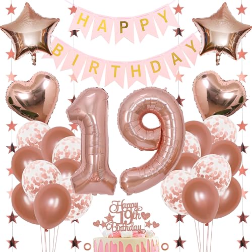 Jxuzh 19. Geburtstag Dekoration Mädchen Deko 19. Geburtstag Mädchen Luftballon 19. Geburtstag Rosegold Geburtstagsdeko 19 Rosegold Happy Birthday 19 Geburtstag Deko 19 Jahr Geburtstag Mädchen 33pcs Jxuzh 19. Geburtstag Dekoration Mädchen Deko 19. Geburtstag Mädchen Luftballon 19. Geburtstag Rosegold Geburtstagsdeko 19 Rosegold Happy Birthday 19 Geburtstag Deko 19 Jahr Geburtstag Mädchen 33pcs von Jxuzh