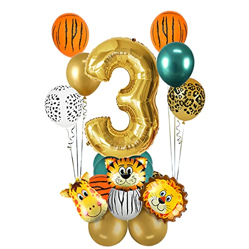 Jxuzh 3.Dschungel Geburtstag Dekoration Set Junge Dschungel Deko Luftballons 3 Jahre Kindergeburtstag Deko 3. geburtstag junge Kindergarten Safari Party geburtstagsdeko safari Urwald Party Geburtstag von Jxuzh