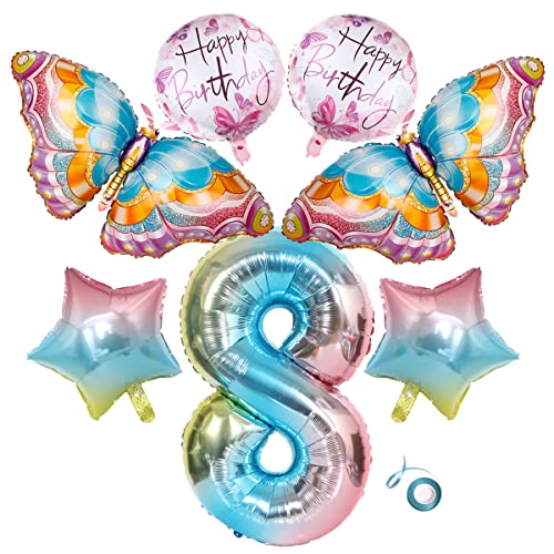 Jxuzh 7 Stücke Schmetterling Luftballons Bunte Schmetterling Folieballons Schmetterling Deko 8.Geburtstag Mädchen Schmetterlingsdruck Ballon Für Schmetterling Hochzeit Geburtstag Party Deko Jxuzh 7 Stücke Schmetterling Luftballons Bunte Schmetterling Folieballons Schmetterling Deko 8.Geburtstag Mädchen Schmetterlingsdruck Ballon Für Schmetterling Hochzeit Geburtstag Party Deko von Jxuzh