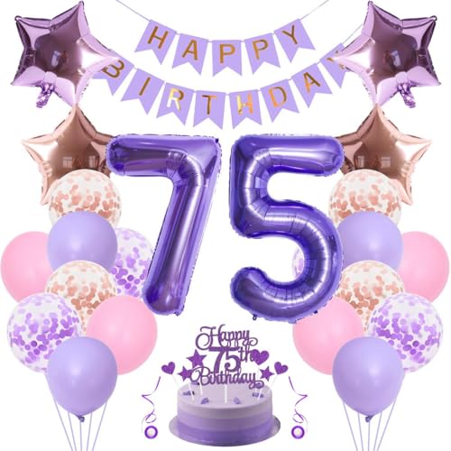 Jxuzh 75 Geburtstag Deko Frauen Manner Geburtstagsdeko 75 Frau Männer Rosa Lila Luftballons 75 Geburtstag Deko Lila Roségold 75 Jahre Geburtstag Frau Deko 75. Geburtstag Frau 75. Geburtstag Tortendeko Jxuzh 75 Geburtstag Deko Frauen Manner Geburtstagsdeko 75 Frau Männer Rosa Lila Luftballons 75 Geburtstag Deko Lila Roségold 75 Jahre Geburtstag Frau Deko 75. Geburtstag Frau 75. Geburtstag Tortendeko von Jxuzh