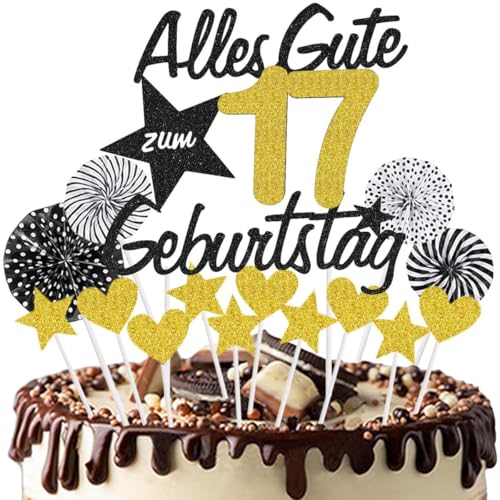 Jxuzh Alles Gute zum Geburtstag Cake Topper 17 Kuchendeko Geburtstag Happy 17.birthday Kuchendeko 17. Geburtstag Tortendeko 17 Schwarz Gold 17. Geburtstag Kuchen Deko 17 Geburtstag Mädchen 17 Gebursta Jxuzh Alles Gute zum Geburtstag Cake Topper 17 Kuchendeko Geburtstag Happy 17.birthday Kuchendeko 17. Geburtstag Tortendeko 17 Schwarz Gold 17. Geburtstag Kuchen Deko 17 Geburtstag Mädchen 17 Gebursta von Jxuzh