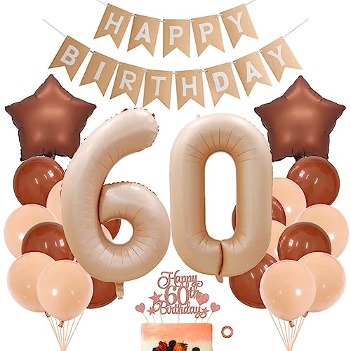 Jxuzh Beige Aprikose Apricot Luftballons 60. Geburtstag Deko 60 Beige Braun Riesen Folienballon Zahl 60 Geburtstag Deko Frauen Happy Birthday Girlande 60 Geburtstag Frauen Männ Für Party Deko Jxuzh Beige Aprikose Apricot Luftballons 60. Geburtstag Deko 60 Beige Braun Riesen Folienballon Zahl 60 Geburtstag Deko Frauen Happy Birthday Girlande 60 Geburtstag Frauen Männ Für Party Deko von Jxuzh