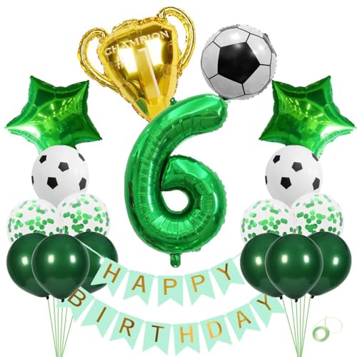 Jxuzh Fußball Geburtstag Deko Xxl Set 6 Jahr Luftballons Fußball Deko Fußball 6. Geburtstag Deko Junge Fussball Deko Geburtstag Kinder Fußball ballon 6 Jahre Geburtstag Deko Grün Fußball Party Deko Jxuzh Fußball Geburtstag Deko Xxl Set 6 Jahr Luftballons Fußball Deko Fußball 6. Geburtstag Deko Junge Fussball Deko Geburtstag Kinder Fußball ballon 6 Jahre Geburtstag Deko Grün Fußball Party Deko von Jxuzh