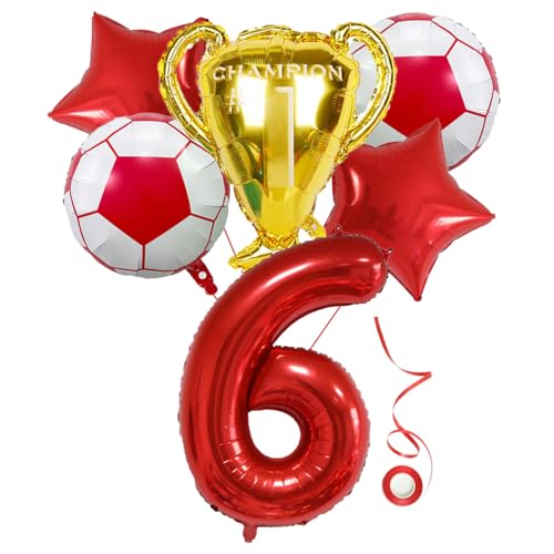 Jxuzh Fussball Geburtstag Fußball Party Deko Zubehör Fußball Geburtstagsdeko Jungen Luftballon 6. Geburtstag Junge Soccer Party Fußball Ballons Deko Stern Ballon Rot Fußballfan Kindergeburtstag Jxuzh Fussball Geburtstag Fußball Party Deko Zubehör Fußball Geburtstagsdeko Jungen Luftballon 6. Geburtstag Junge Soccer Party Fußball Ballons Deko Stern Ballon Rot Fußballfan Kindergeburtstag von Jxuzh