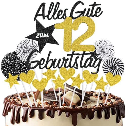 Jxuzh Happy 12th Birthday Tortendeko Schwarz Gold Alles Gute zum Geburtstag 12 Jahre Mädchen Jungen Kuchendeko 12. Geburtstag Kuchen Deko Tortendeko 12 Geburtstag Jungen Tortendeko Für 12 Geburtstag Jxuzh Happy 12th Birthday Tortendeko Schwarz Gold Alles Gute zum Geburtstag 12 Jahre Mädchen Jungen Kuchendeko 12. Geburtstag Kuchen Deko Tortendeko 12 Geburtstag Jungen Tortendeko Für 12 Geburtstag von Jxuzh