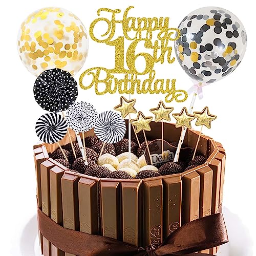 Jxuzh Happy 16th Birthday Tortendeko Schwarz Gold 16 Jahre Mädchen Jungen Kuchendeko 16. Geburtstag Kuchen Deko Tortendeko 16 Geburtstag Jungen Tortendeko Herz Stern Für 16 Geburtstag Cake Topper Jxuzh Happy 16th Birthday Tortendeko Schwarz Gold 16 Jahre Mädchen Jungen Kuchendeko 16. Geburtstag Kuchen Deko Tortendeko 16 Geburtstag Jungen Tortendeko Herz Stern Für 16 Geburtstag Cake Topper von Jxuzh