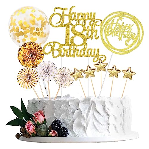 Jxuzh Happy 18th Birthday Tortendeko Gold 18 Jahre Mädchen Jungen Kuchendeko 18. Geburtstag Kuchen Deko Tortendeko 18 Geburtstag Jungen Tortendeko Gold Herz Stern Für 18 Geburtstag Cake Topper Gold Jxuzh Happy 18th Birthday Tortendeko Gold 18 Jahre Mädchen Jungen Kuchendeko 18. Geburtstag Kuchen Deko Tortendeko 18 Geburtstag Jungen Tortendeko Gold Herz Stern Für 18 Geburtstag Cake Topper Gold von Jxuzh