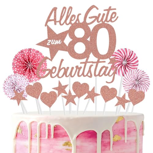 Jxuzh Tortendeko 80 Geburtstag Rosegold 80th Happy Birthday Cake Topper 80.geburtstagstorte Topper Kuchen Topper Rosegold Sternen Konfetti Luftballons Papierfächer Für Junge Mädchen Tortendeko Geburts Jxuzh Tortendeko 80 Geburtstag Rosegold 80th Happy Birthday Cake Topper 80.geburtstagstorte Topper Kuchen Topper Rosegold Sternen Konfetti Luftballons Papierfächer Für Junge Mädchen Tortendeko Geburts von Jxuzh